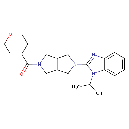 2-[5-(oxane-4-carbonyl)-octahydropyrrolo[3,4-c]pyrrol-2-yl]-1-(propan-2-yl)-1H-1,3-benzodiazole
