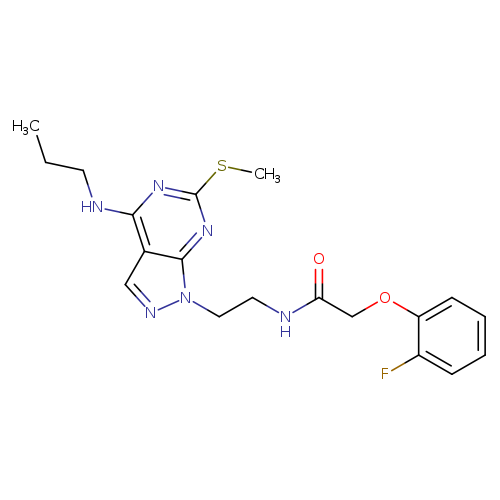 2-(2-fluorophenoxy)-N-{2-[6-(methylsulfanyl)-4-(propylamino)-1H-pyrazolo[3,4-d]pyrimidin-1-yl]ethyl}acetamide