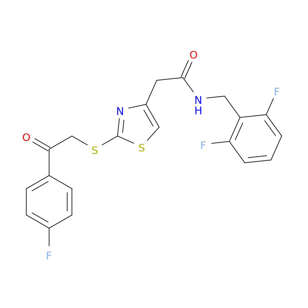 N-[(2,6-difluorophenyl)methyl]-2-(2-{[2-(4-fluorophenyl)-2-oxoethyl]sulfanyl}-1,3-thiazol-4-yl)acetamide