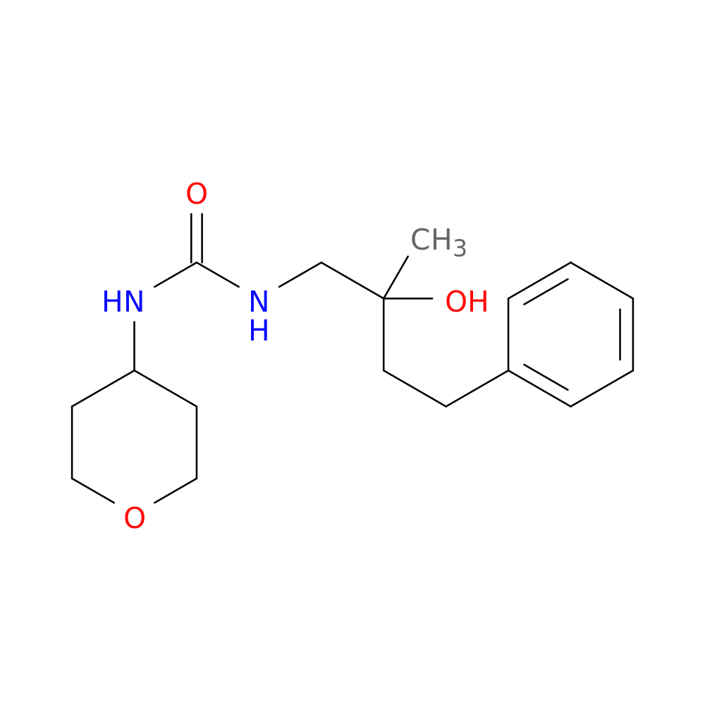 1-(2-hydroxy-2-methyl-4-phenylbutyl)-3-(oxan-4-yl)urea