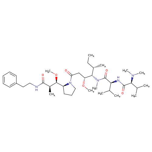 L-Valinamide, N,N-dimethyl-L-valyl-N-[(1S,2R)-2-methoxy-4-[(2S)-2-[(1R,2R)-1-methoxy-2-methyl-3-oxo-3-[(2-phenylethyl)amino]propyl]-1-pyrrolidinyl]-1-[(1S)-1-methylpropyl]-4-oxobutyl]-N-methyl-