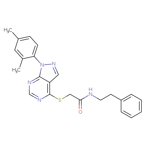 2-{[1-(2,4-dimethylphenyl)-1H-pyrazolo[3,4-d]pyrimidin-4-yl]sulfanyl}-N-(2-phenylethyl)acetamide