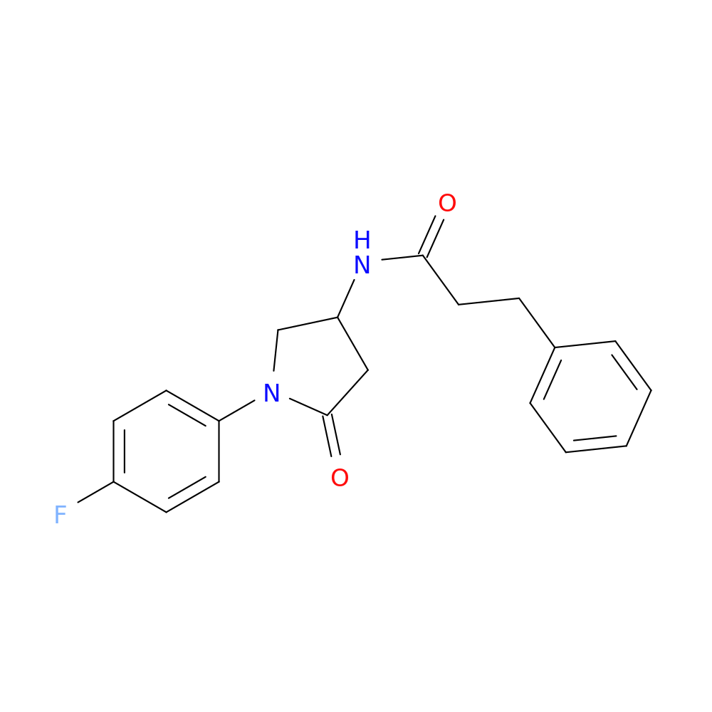 N-[1-(4-fluorophenyl)-5-oxopyrrolidin-3-yl]-3-phenylpropanamide