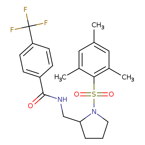 4-(trifluoromethyl)-N-{[1-(2,4,6-trimethylbenzenesulfonyl)pyrrolidin-2-yl]methyl}benzamide