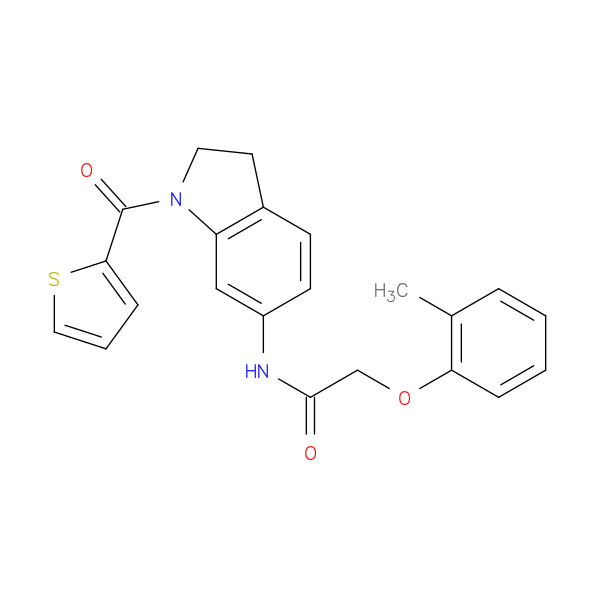 2-(2-methylphenoxy)-N-[1-(thiophene-2-carbonyl)-2,3-dihydro-1H-indol-6-yl]acetamide