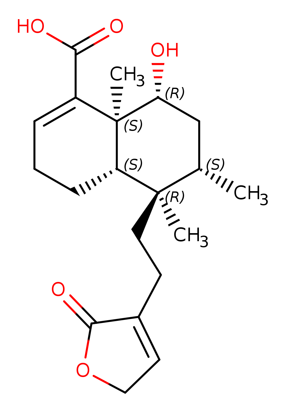 6alpha-Hydroxycleroda-3,13-dien-16,15-olid-18-oic acid