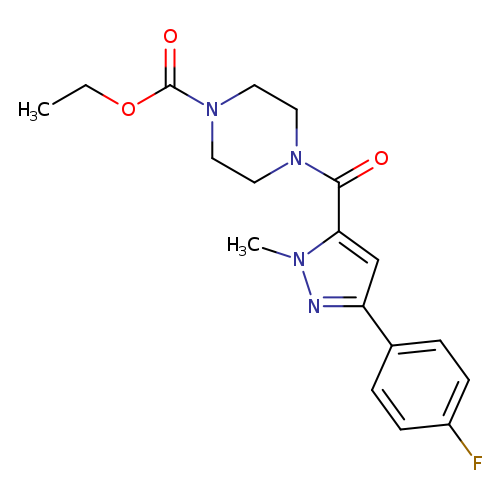 ethyl 4-[3-(4-fluorophenyl)-1-methyl-1H-pyrazole-5-carbonyl]piperazine-1-carboxylate