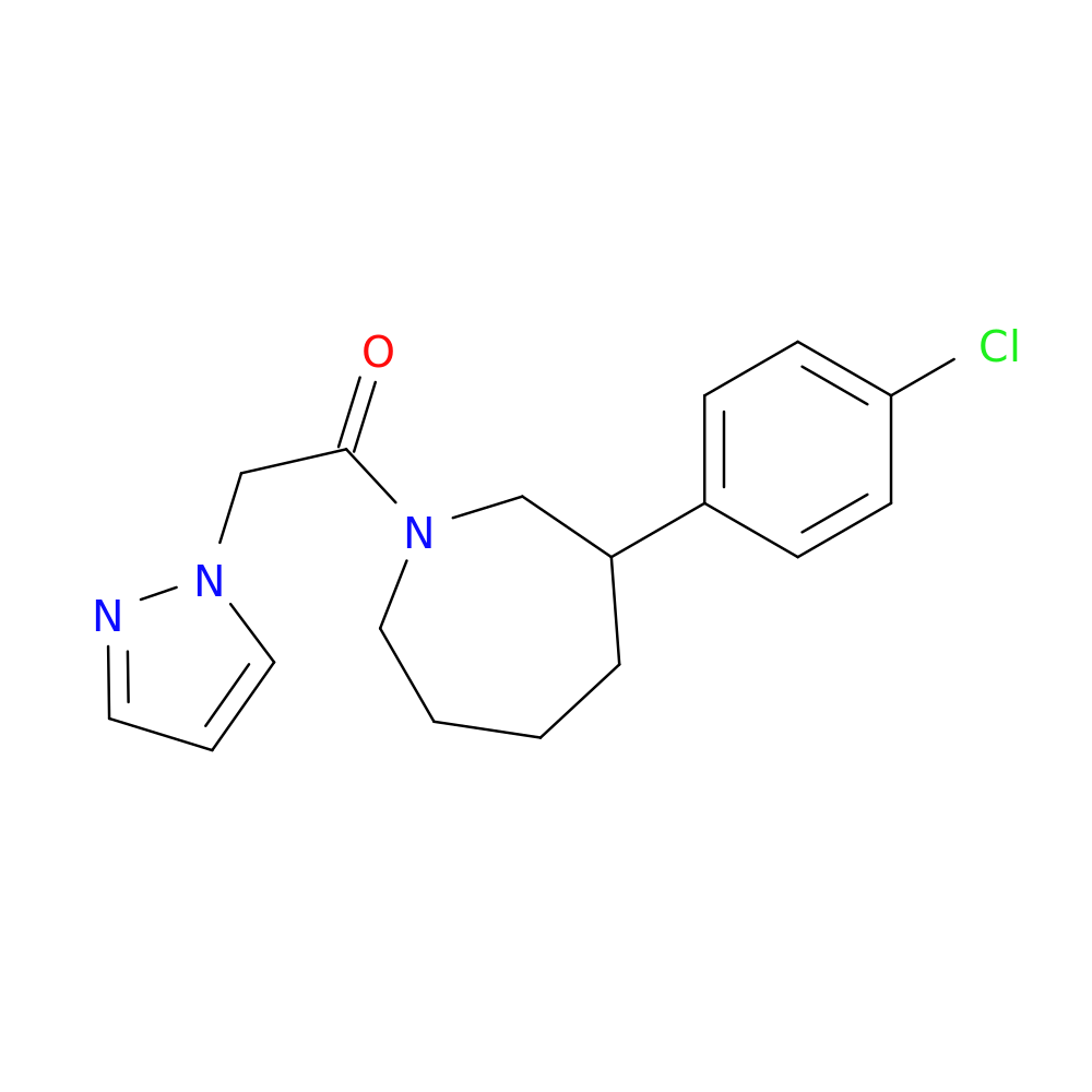 1-[3-(4-chlorophenyl)azepan-1-yl]-2-(1H-pyrazol-1-yl)ethan-1-one