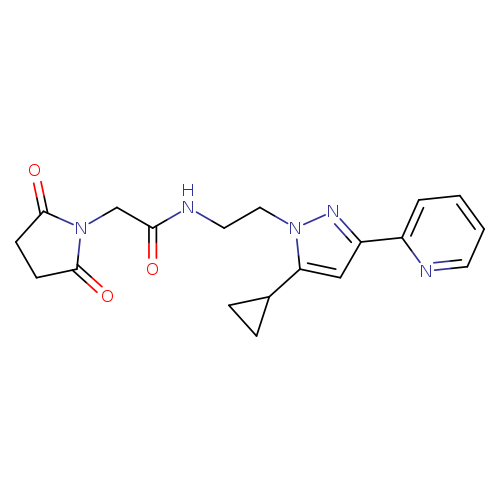 N-{2-[5-cyclopropyl-3-(pyridin-2-yl)-1H-pyrazol-1-yl]ethyl}-2-(2,5-dioxopyrrolidin-1-yl)acetamide