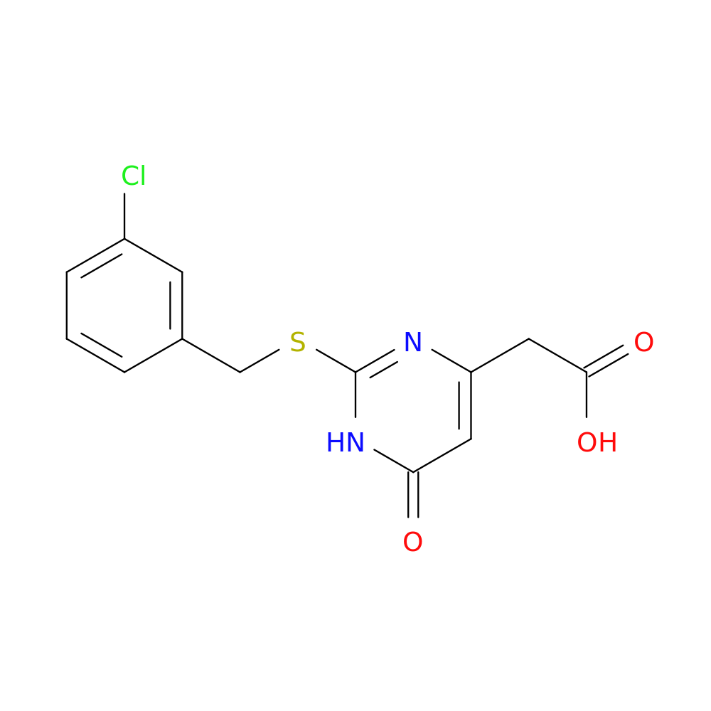 2-(2-{[(3-chlorophenyl)methyl]sulfanyl}-6-oxo-1,6-dihydropyrimidin-4-yl)acetic acid