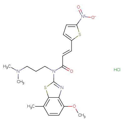 (2E)-N-[3-(dimethylamino)propyl]-N-(4-methoxy-7-methyl-1,3-benzothiazol-2-yl)-3-(5-nitrothiophen-2-yl)prop-2-enamide hydrochloride