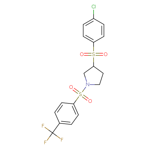 3-(4-chlorobenzenesulfonyl)-1-[4-(trifluoromethyl)benzenesulfonyl]pyrrolidine