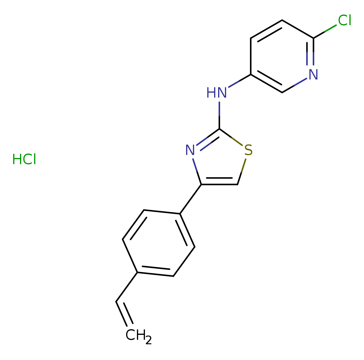 6-chloro-N-[4-(4-ethenylphenyl)-1,3-thiazol-2-yl]pyridin-3-amine hydrochloride