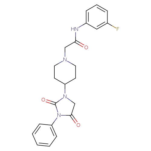 2-[4-(2,4-dioxo-3-phenylimidazolidin-1-yl)piperidin-1-yl]-N-(3-fluorophenyl)acetamide