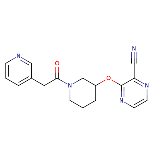 3-({1-[2-(pyridin-3-yl)acetyl]piperidin-3-yl}oxy)pyrazine-2-carbonitrile