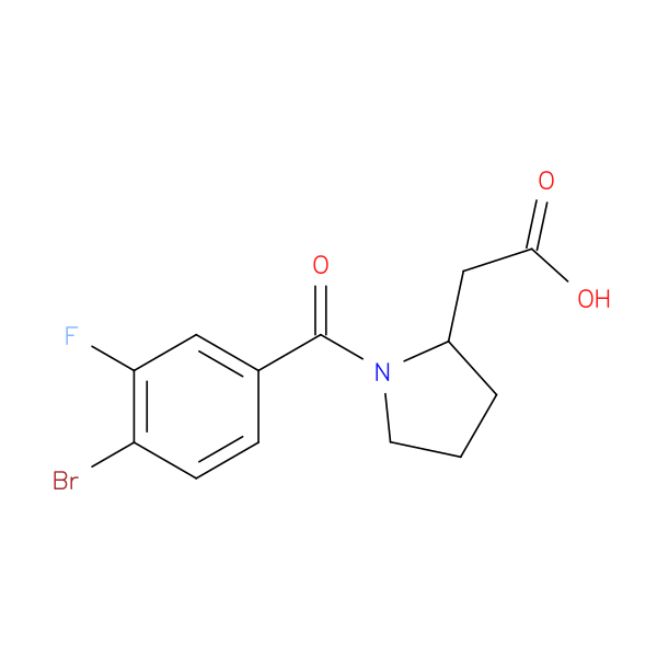 2-[1-(4-bromo-3-fluorobenzoyl)pyrrolidin-2-yl]acetic acid