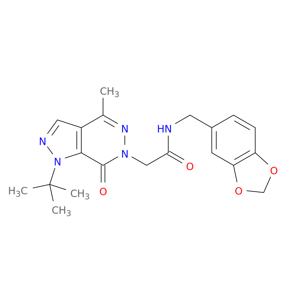 N-[(2H-1,3-benzodioxol-5-yl)methyl]-2-{1-tert-butyl-4-methyl-7-oxo-1H,6H,7H-pyrazolo[3,4-d]pyridazin-6-yl}acetamide