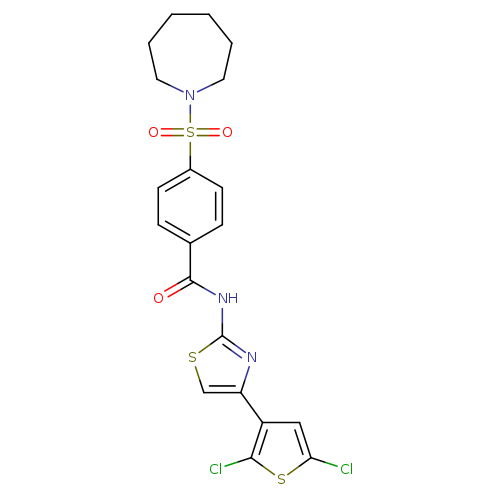 4-(azepane-1-sulfonyl)-N-[4-(2,5-dichlorothiophen-3-yl)-1,3-thiazol-2-yl]benzamide