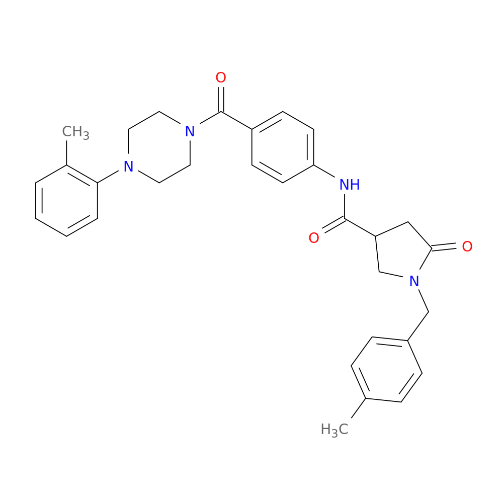 1-[(4-methylphenyl)methyl]-N-{4-[4-(2-methylphenyl)piperazine-1-carbonyl]phenyl}-5-oxopyrrolidine-3-carboxamide