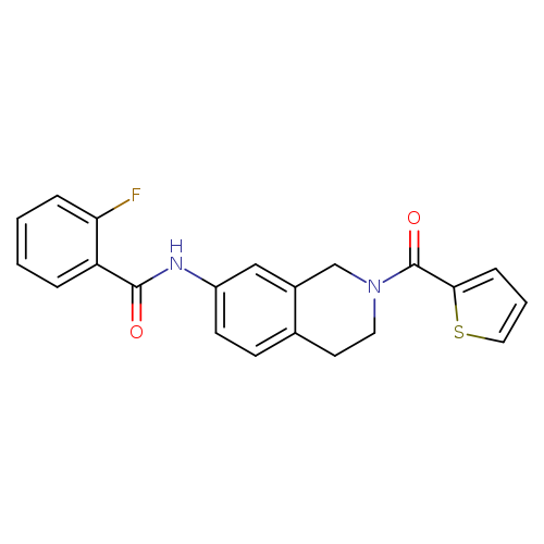 2-fluoro-N-[2-(thiophene-2-carbonyl)-1,2,3,4-tetrahydroisoquinolin-7-yl]benzamide