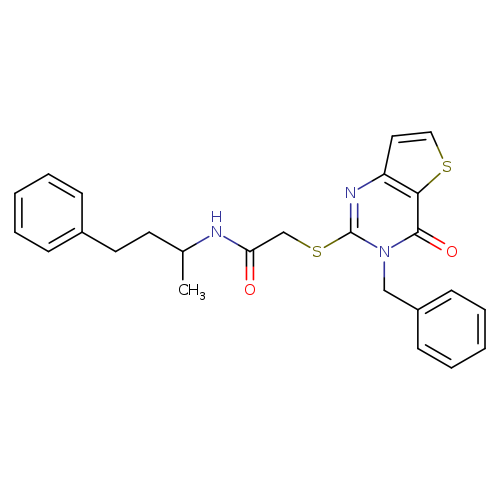2-({3-benzyl-4-oxo-3H,4H-thieno[3,2-d]pyrimidin-2-yl}sulfanyl)-N-(4-phenylbutan-2-yl)acetamide