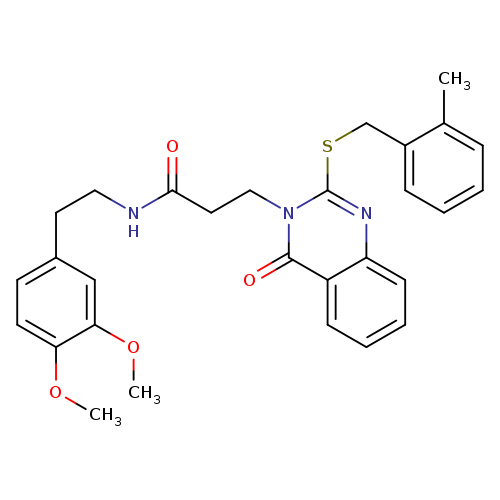 N-[2-(3,4-dimethoxyphenyl)ethyl]-3-(2-{[(2-methylphenyl)methyl]sulfanyl}-4-oxo-3,4-dihydroquinazolin-3-yl)propanamide
