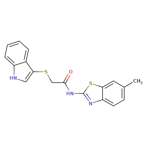 2-(1H-indol-3-ylsulfanyl)-N-(6-methyl-1,3-benzothiazol-2-yl)acetamide