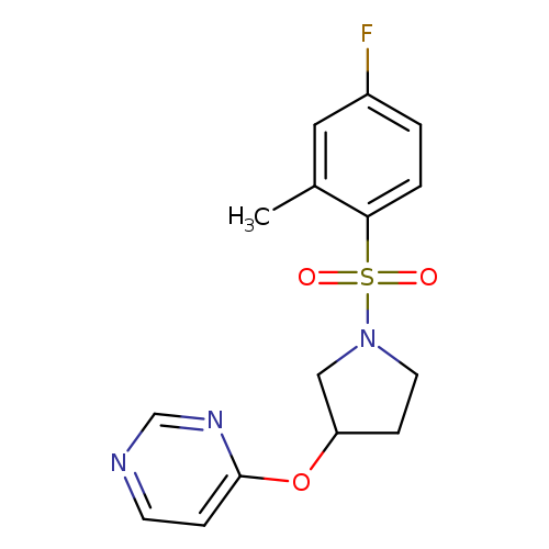 4-{[1-(4-fluoro-2-methylbenzenesulfonyl)pyrrolidin-3-yl]oxy}pyrimidine