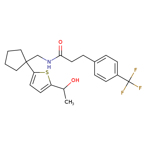 N-({1-[5-(1-hydroxyethyl)thiophen-2-yl]cyclopentyl}methyl)-3-[4-(trifluoromethyl)phenyl]propanamide