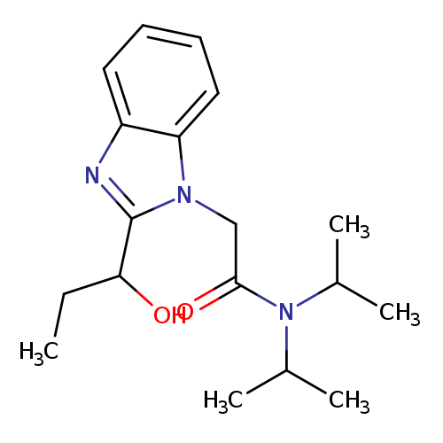 2-[2-(1-hydroxypropyl)-1H-1,3-benzodiazol-1-yl]-N,N-bis(propan-2-yl)acetamide