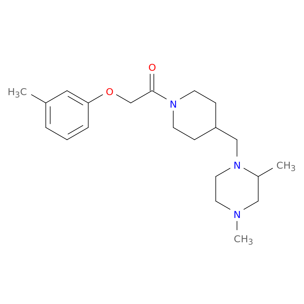 1-{4-[(2,4-dimethylpiperazin-1-yl)methyl]piperidin-1-yl}-2-(3-methylphenoxy)ethan-1-one