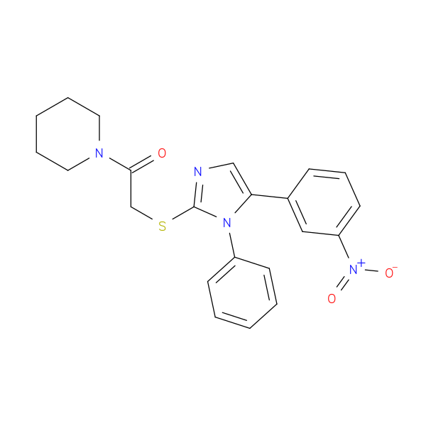 2-{[5-(3-nitrophenyl)-1-phenyl-1H-imidazol-2-yl]sulfanyl}-1-(piperidin-1-yl)ethan-1-one