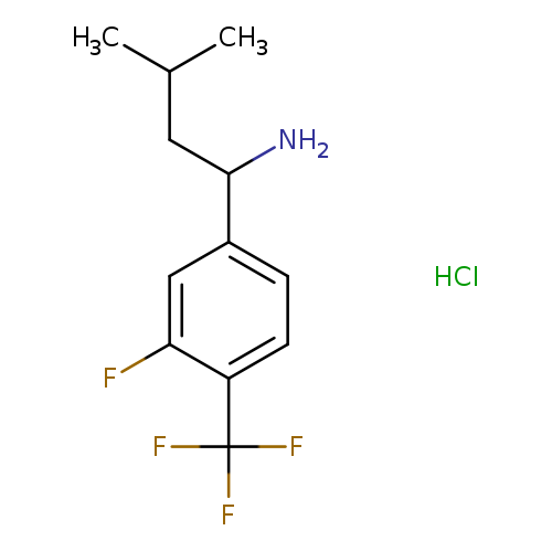 1-(3-Fluoro-4-(trifluoromethyl)phenyl)-3-methylbutan-1-amine hydrochloride