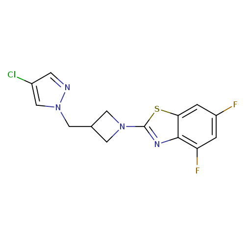 2-{3-[(4-chloro-1H-pyrazol-1-yl)methyl]azetidin-1-yl}-4,6-difluoro-1,3-benzothiazole