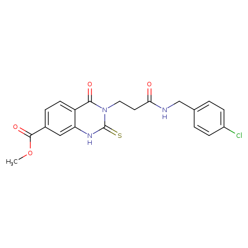methyl 3-(2-{[(4-chlorophenyl)methyl]carbamoyl}ethyl)-4-oxo-2-sulfanylidene-1,2,3,4-tetrahydroquinazoline-7-carboxylate