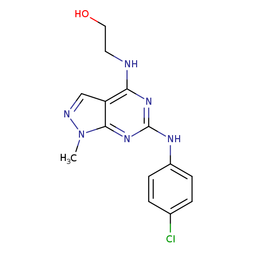 2-({6-[(4-chlorophenyl)amino]-1-methyl-1H-pyrazolo[3,4-d]pyrimidin-4-yl}amino)ethan-1-ol