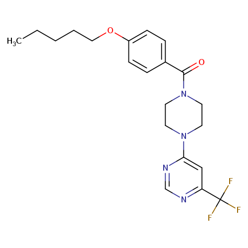 4-{4-[4-(pentyloxy)benzoyl]piperazin-1-yl}-6-(trifluoromethyl)pyrimidine