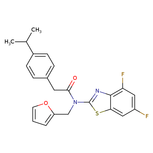 N-(4,6-difluoro-1,3-benzothiazol-2-yl)-N-[(furan-2-yl)methyl]-2-[4-(propan-2-yl)phenyl]acetamide