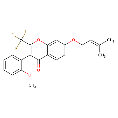 3-(2-methoxyphenyl)-7-[(3-methylbut-2-en-1-yl)oxy]-2-(trifluoromethyl)-4H-chromen-4-one