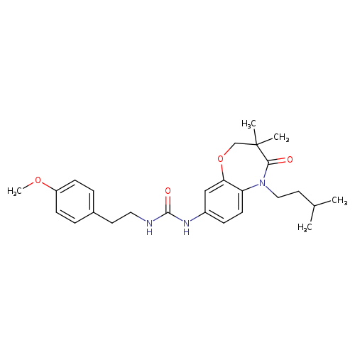 3-[3,3-dimethyl-5-(3-methylbutyl)-4-oxo-2,3,4,5-tetrahydro-1,5-benzoxazepin-8-yl]-1-[2-(4-methoxyphenyl)ethyl]urea