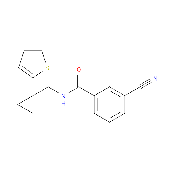 3-cyano-N-{[1-(thiophen-2-yl)cyclopropyl]methyl}benzamide