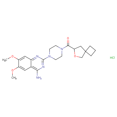 6,7-dimethoxy-2-(4-{6-oxaspiro[3.4]octane-7-carbonyl}piperazin-1-yl)quinazolin-4-aminehydrochloride