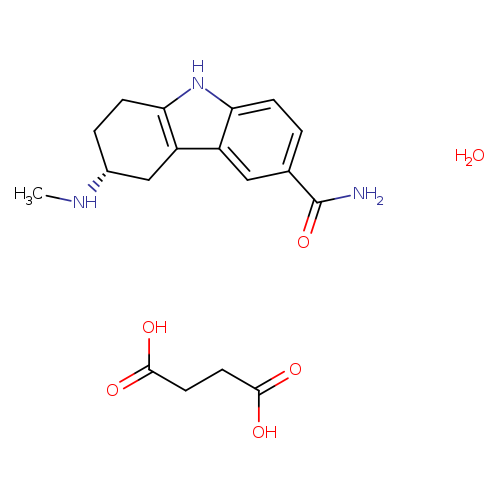 Butanedioic acid, compd. with (R)-2,3,4,9-tetrahydro-3-(methylamino)-1H-carbazole-6-carboxamide, hydrate (1:1:1)