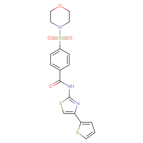 4-(morpholine-4-sulfonyl)-N-[4-(thiophen-2-yl)-1,3-thiazol-2-yl]benzamide