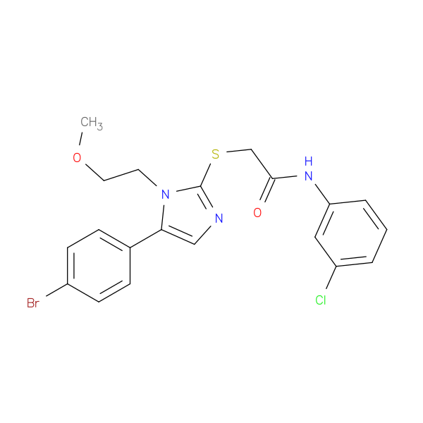 2-{[5-(4-bromophenyl)-1-(2-methoxyethyl)-1H-imidazol-2-yl]sulfanyl}-N-(3-chlorophenyl)acetamide