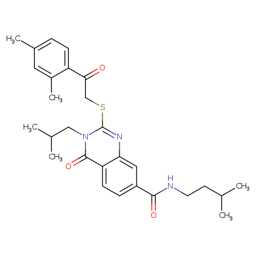 2-{[2-(2,4-dimethylphenyl)-2-oxoethyl]sulfanyl}-N-(3-methylbutyl)-3-(2-methylpropyl)-4-oxo-3,4-dihydroquinazoline-7-carboxamide