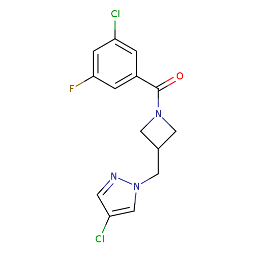4-chloro-1-{[1-(3-chloro-5-fluorobenzoyl)azetidin-3-yl]methyl}-1H-pyrazole