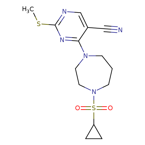 4-[4-(cyclopropanesulfonyl)-1,4-diazepan-1-yl]-2-(methylsulfanyl)pyrimidine-5-carbonitrile