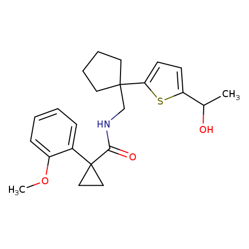 N-({1-[5-(1-hydroxyethyl)thiophen-2-yl]cyclopentyl}methyl)-1-(2-methoxyphenyl)cyclopropane-1-carboxamide