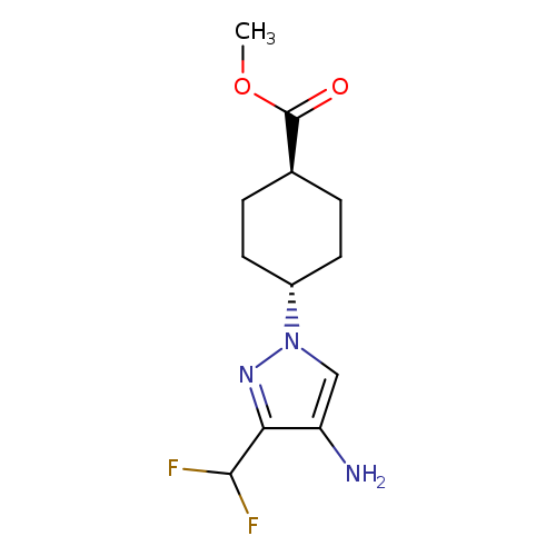 Cyclohexanecarboxylic acid， 4-[4-amino-3-(difluoromethyl)-1H-pyrazol-1-yl]-， methyl ester， trans-